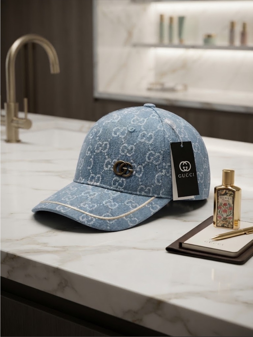 Light Blue Denim Baseball Cap